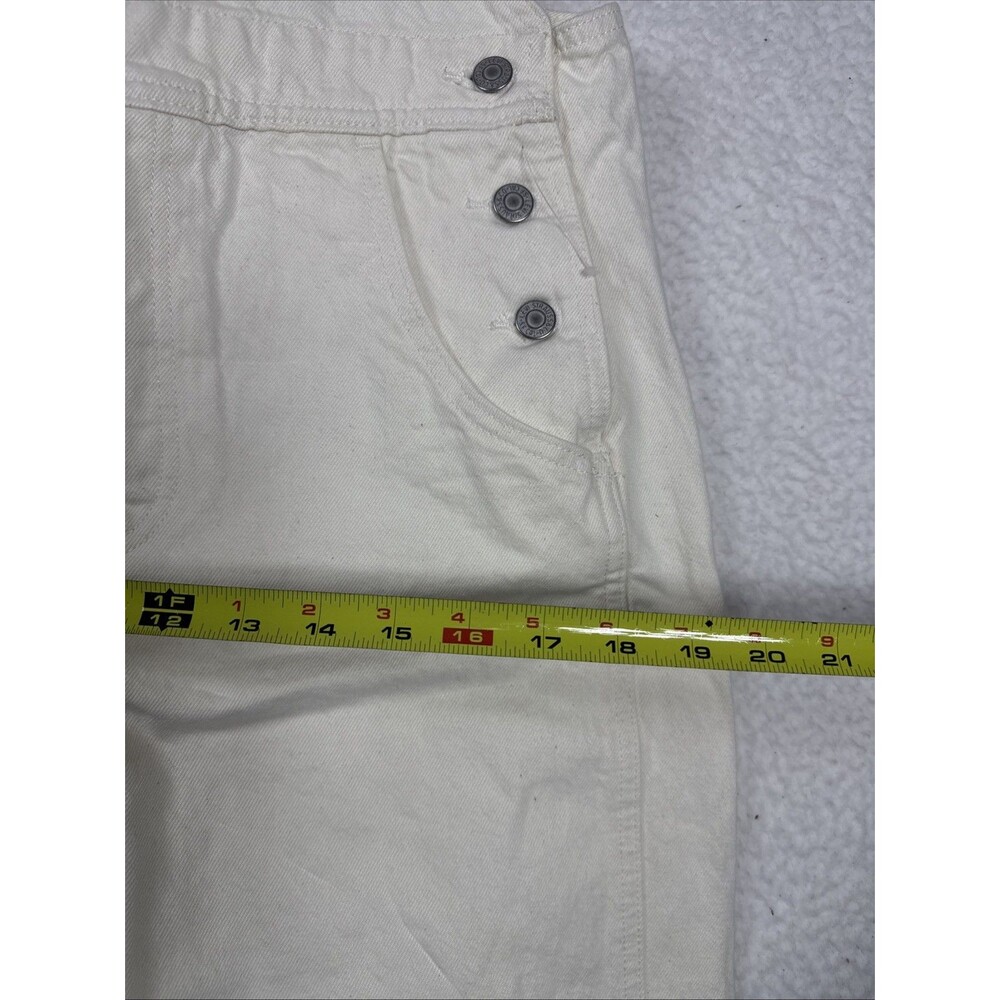 (Q1) NWT Levi's Women's Utility Loose Cream Denim Overall Easy Ecru-Natural,Sz M - Picture 11 of 16